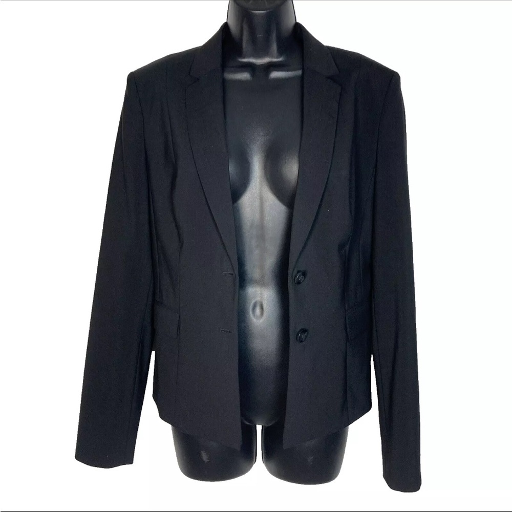 Hugo Boss Women Sz US 6 Blazer Jaru Suit Jacket Black Wool Stretch blend